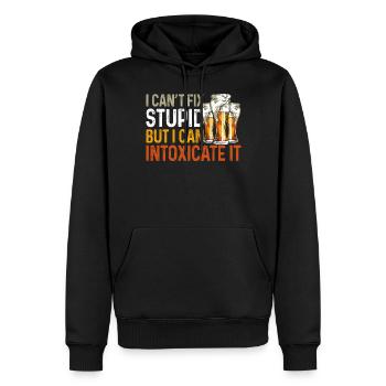 Barman Mixologue Je ne peux pas réparer - Sweat à capuche Premium bio Homme - noir - Devant - Nico (187cm)