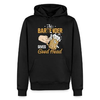 Bartender Mixologist This - Männer Premium Bio Hoodie - Schwarz - Vorne - Nico (187cm)
