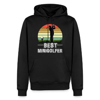 Le meilleur sport de golf pour minigolfeur - Sweat à capuche Premium bio Homme - noir - Devant - Nico (187cm)