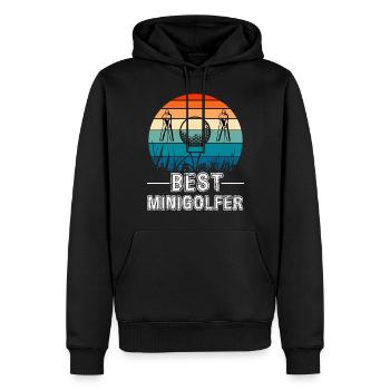 Le meilleur sport de golf pour minigolfeur - Sweat à capuche Premium bio Homme - noir - Devant - Nico (187cm)