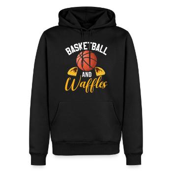 Cadeaux pour les amateurs de gaufres - Sweat à capuche Premium bio Homme - noir - Devant - Nico (187cm)