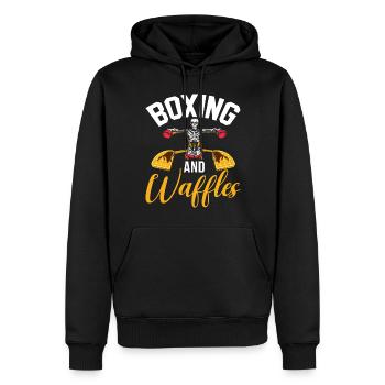 Waffle Lover Gifts - Männer Premium Bio Hoodie - Schwarz - Vorne - Nico (187cm)