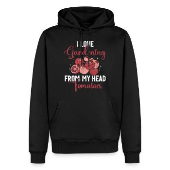 Tomates du jardin Légumes Tomates tête de jardinier - Sweat à capuche Premium bio Homme - noir - Devant - Nico (187cm)