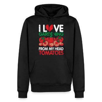 Tomates du jardin Légumes Tomates tête de jardinier - Sweat à capuche Premium bio Homme - noir - Devant - Nico (187cm)