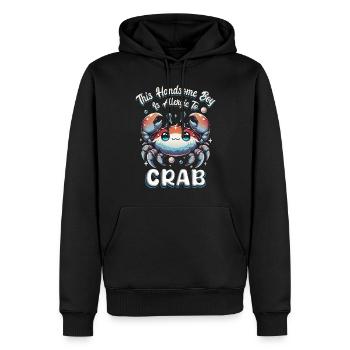 Allergie au cancer Allergique au crabe - Sweat à capuche Premium bio Homme - noir - Devant - Nico (187cm)