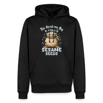 Capsule Allergie Aux Fruits Allergique Aux Graines - Sweat à capuche Premium bio Homme - noir - Devant - Nico (187cm)