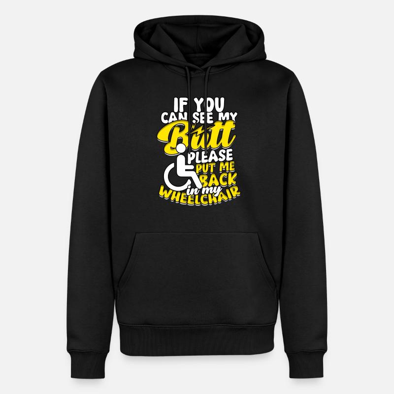 Rollstuhlfahrer Rollifahrer - Männer Premium Bio Hoodie - Schwarz