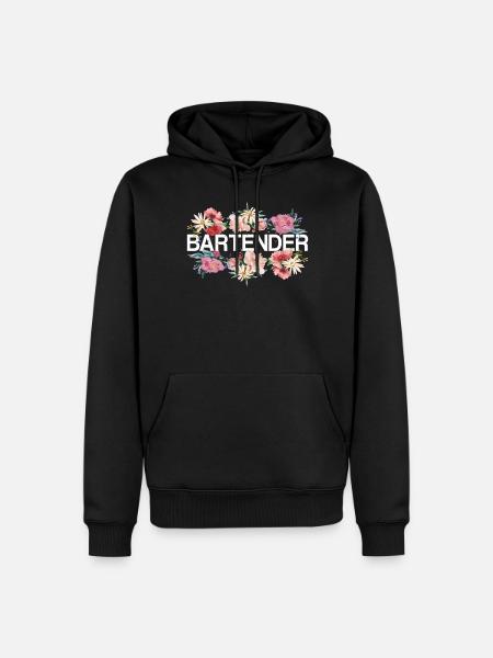 Bartender Mixologist Flowers - Männer Premium Bio Hoodie - Schwarz