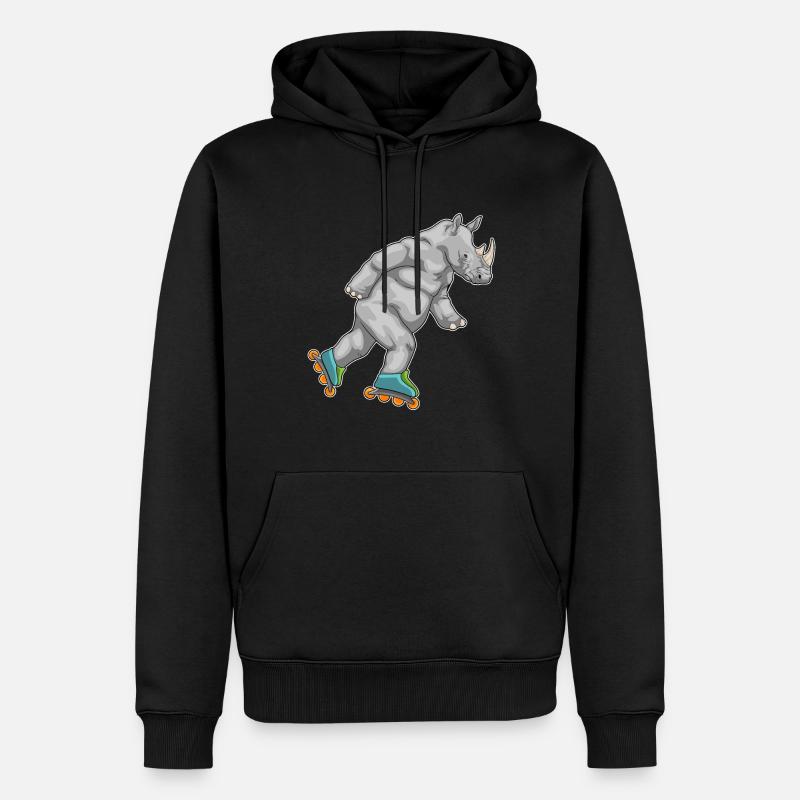 Nashorn Inline skating Rollschuhe - Männer Premium Bio Hoodie - Schwarz