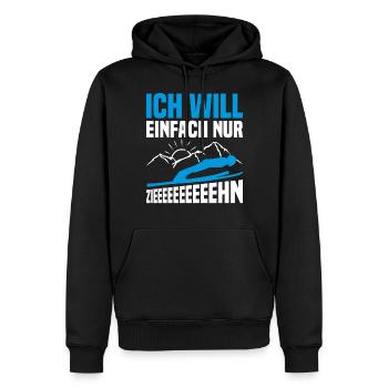 Sauts à ski Sports d’hiver Saut à ski Vol à ski - Sweat à capuche Premium bio Homme - noir - Devant - Nico (187cm)