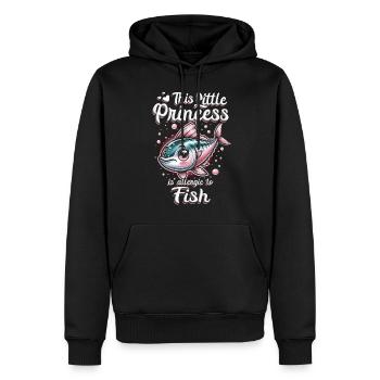 Allergie au poisson - Sweat à capuche Premium bio Homme - noir - Devant - Nico (187cm)