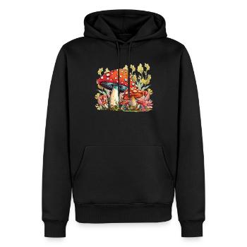 Wildpilz Und Mond Keine Zeit, Ich Suche - Männer Premium Bio Hoodie - Schwarz - Vorne - Nico (187cm)