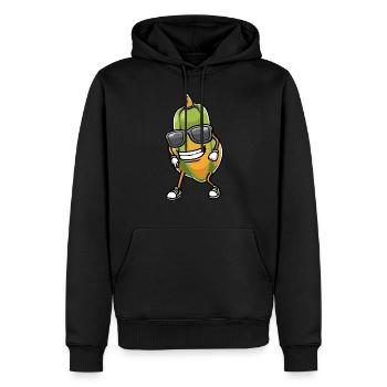 Papaya Tanzen - Männer Premium Bio Hoodie - Schwarz - Vorne - Nico (187cm)