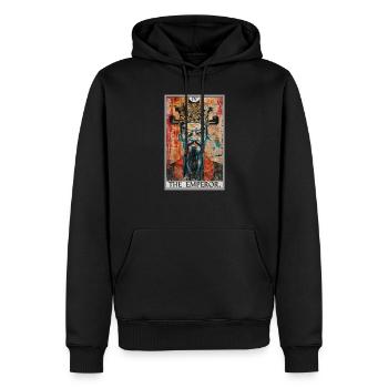 Carte de tarot L’Empereur Le Souverain - Sweat à capuche Premium bio Homme - noir - Devant - Nico (187cm)