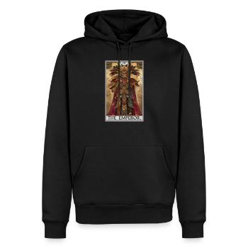 Carte de tarot L’Empereur Le Souverain - Sweat à capuche Premium bio Homme - noir - Devant - Nico (187cm)