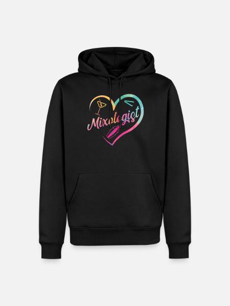 Bartender Mixologist Heart - Men’s Premium Organic Hoodie - black