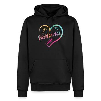 Bartender Mixologist Heart - Männer Premium Bio Hoodie - Schwarz - Vorne - Nico (187cm)