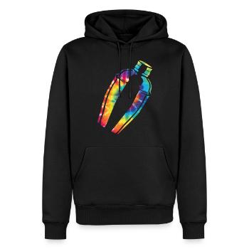 Barman Mixologue Tie Dye - Sweat à capuche Premium bio Homme - noir - Devant - Nico (187cm)