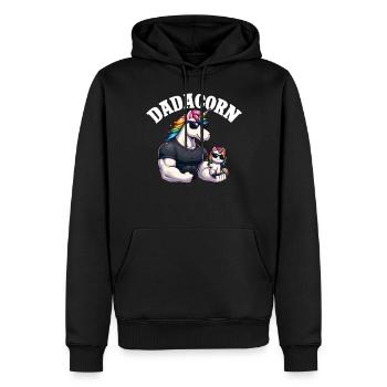 Dadacorn Einhorn Papa Papa Vatertag Tochter - Männer Premium Bio Hoodie - Schwarz - Vorne - Nico (187cm)