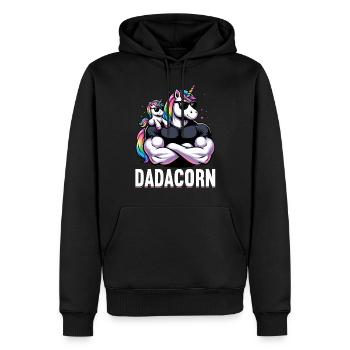 Dadacorn Einhorn Papa Papa Vatertag Tochter - Männer Premium Bio Hoodie - Schwarz - Vorne - Nico (187cm)