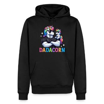 Dadacorn Einhorn Papa Papa Vatertag Tochter - Männer Premium Bio Hoodie - Schwarz - Vorne - Nico (187cm)