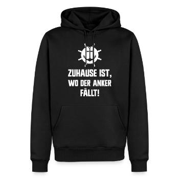 Zu Hause ist wo der Anker fällt - Männer Premium Bio Hoodie - Schwarz - Vorne - Nico (187cm)