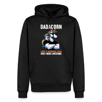 Dadacorn Einhorn Papa Papa Vatertag Tochter - Männer Premium Bio Hoodie - Schwarz - Vorne - Nico (187cm)