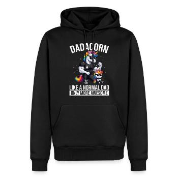 Dadacorn Einhorn Papa Papa Vatertag Tochter - Männer Premium Bio Hoodie - Schwarz - Vorne - Nico (187cm)