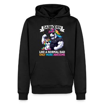 Dadacorn Einhorn Papa Papa Vatertag Tochter - Männer Premium Bio Hoodie - Schwarz - Vorne - Nico (187cm)