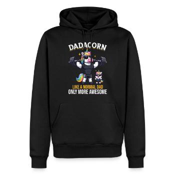 Dadacorn Einhorn Papa Papa Vatertag Tochter - Männer Premium Bio Hoodie - Schwarz - Vorne - Nico (187cm)