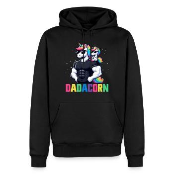 Dadacorn Einhorn Papa Papa Vatertag Tochter - Männer Premium Bio Hoodie - Schwarz - Vorne - Nico (187cm)