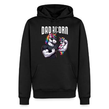Dadacorn Einhorn Papa Papa Vatertag Tochter - Männer Premium Bio Hoodie - Schwarz - Vorne - Nico (187cm)