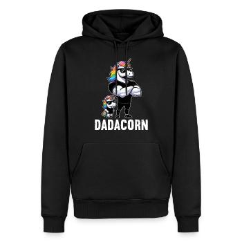 Dadacorn Einhorn Papa Papa Vatertag Tochter - Männer Premium Bio Hoodie - Schwarz - Vorne - Nico (187cm)