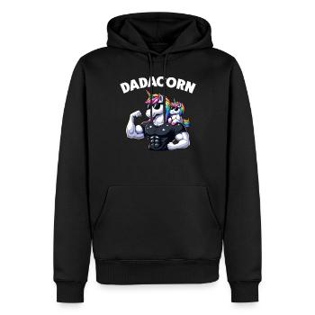 Dadacorn Einhorn Papa Papa Vatertag Tochter - Männer Premium Bio Hoodie - Schwarz - Vorne - Nico (187cm)