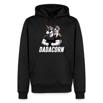 Dadacorn Einhorn Papa Papa Vatertag Tochter - Männer Premium Bio Hoodie - Schwarz - Vorne - Nico (187cm)