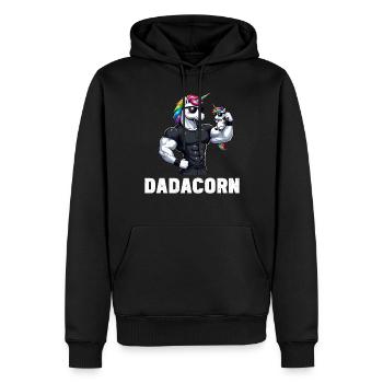Dadacorn Einhorn Papa Papa Vatertag Tochter - Männer Premium Bio Hoodie - Schwarz - Vorne - Nico (187cm)