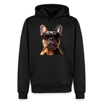 Bouledogue français motif chien bouledogues dogue allemand - Sweat à capuche Premium bio Homme - noir - Devant - Nico (187cm)