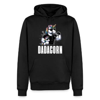 Dadacorn Einhorn Papa Papa Vatertag Tochter - Männer Premium Bio Hoodie - Schwarz - Vorne - Nico (187cm)