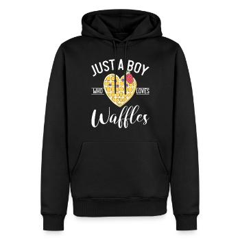 Waffle Lover Gifts - Männer Premium Bio Hoodie - Schwarz - Vorne - Nico (187cm)
