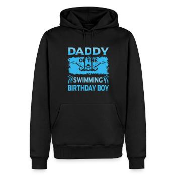 Daddy Of the Birthday Boy Swimming Family Design - Männer Premium Bio Hoodie - Schwarz - Vorne - Nico (187cm)