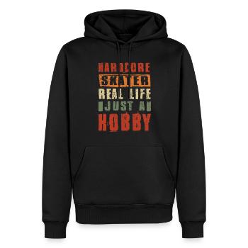 Conception de planche à roulettes pour planchiste - Sweat à capuche Premium bio Homme - noir - Devant - Nico (187cm)
