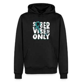 Entgiftung Entzug Suchtkrank Sober Vibes Only - Männer Premium Bio Hoodie - Schwarz - Vorne - Nico (187cm)