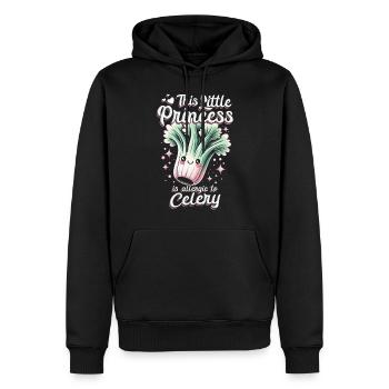 Allergie au céleri - Sweat à capuche Premium bio Homme - noir - Devant - Nico (187cm)
