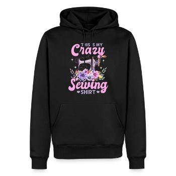 C’est ma chemise de couture folle Funny Sewing Lover - Sweat à capuche Premium bio Homme - noir - Devant - Nico (187cm)