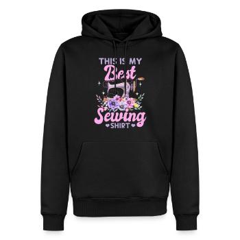 C’est ma meilleure chemise de couture Funny Sewing Lover - Sweat à capuche Premium bio Homme - noir - Devant - Nico (187cm)