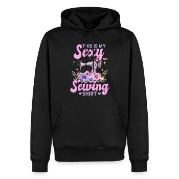 C’est ma chemise de couture sexy Funny Sewing Lover - Sweat à capuche Premium bio Homme - noir - Devant - Nico (187cm)