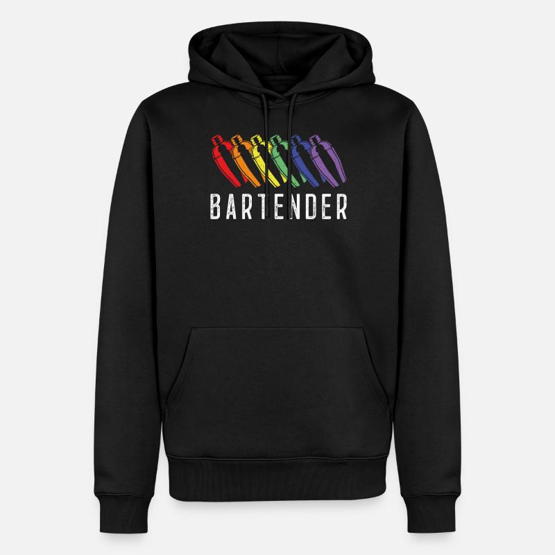 Barman Mixologue Rainbow - Sweat à capuche Premium bio Homme - noir