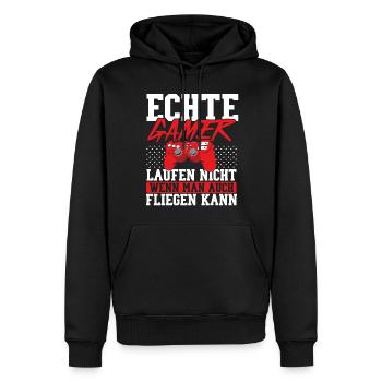Moniteur de jeu PC Gamer Contrôleur de jeu vidéo - Sweat à capuche Premium bio Homme - noir - Devant - Nico (187cm)