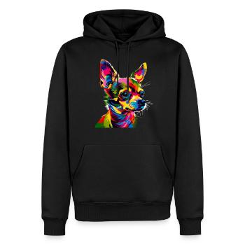 Chihuahua Bunte Farben Pop Art Süße Chihuahuas - Männer Premium Bio Hoodie - Schwarz - Vorne - Nico (187cm)
