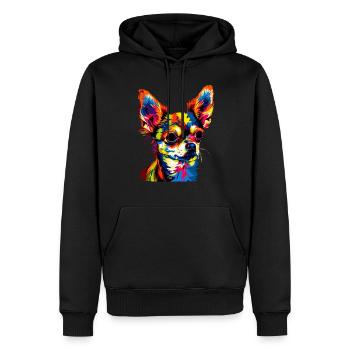 Chihuahua Bunte Farben Pop Art Süße Chihuahuas - Männer Premium Bio Hoodie - Schwarz - Vorne - Nico (187cm)